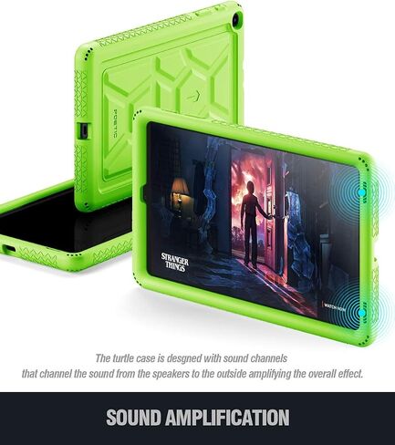حافظة شديدة التحمل من جلد السلحفاة الشعرية مصممة لجهاز Galaxy Tab A 10.1 2019، موديل SM-T510/T515، حافظة متينة مقاومة للصدمات وحماية من السقوط وغطاء من السيليكون صديق للأطفال، أخضر in Saudi Arabia