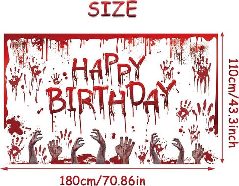 DARUNAXY Halloween Birthday Party Decorations, Spooky Ghost Happy Birthday Banner Horror Halloween Birthday Party Supplies, 6x3.6ft Cute Ghost Birthday Backdrop Photography Background for Men & Women in Kuwait