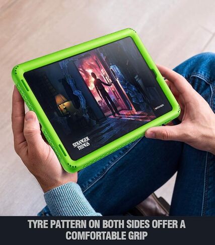 حافظة شديدة التحمل من جلد السلحفاة الشعرية مصممة لجهاز Galaxy Tab A 10.1 2019، موديل SM-T510/T515، حافظة متينة مقاومة للصدمات وحماية من السقوط وغطاء من السيليكون صديق للأطفال، أخضر in Saudi Arabia