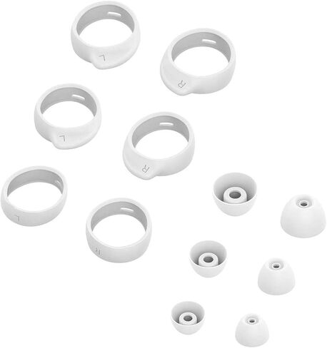 Ear Tips Kit for Galaxy Buds SM-R170 Headphone, 3 Pairs Ear Hooks & 3 Pairs Ear Tips Kit, Soft Silicone, in Case, for SM-R170 Galaxy Buds, 3+3 Pairs, White in Saudi Arabia