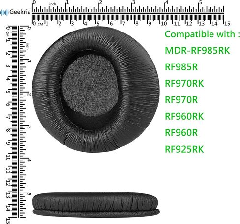 وسائد أذن بديلة من Geekria QuickFit لهاتف Sony MDR-RF985RK، RF960RK، RF960R، RF970RK، RF925RK، وسائد أذن لسماعات الرأس، وسادات أذن لسماعات الرأس، وقطع إصلاح غطاء أكواب الأذن (أسود) in Saudi Arabia