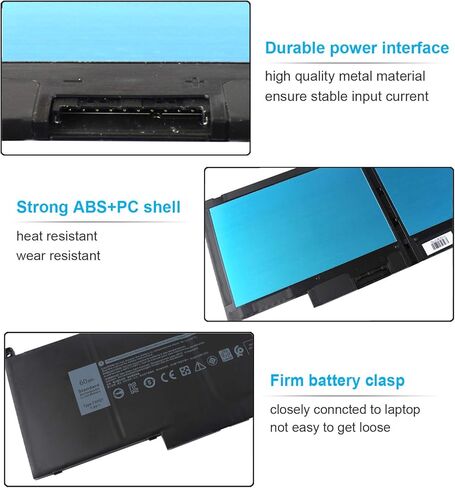 60Wh F3YGT 7480 7490 7380 7390 7280 7290 بطارية كمبيوتر محمول لديل خط العرض 12 13 14 7000 سلسلة DM3WC 2X39G DM6WC 451-BBYE 453-BBCF KG7VF P28S P73G P73G001 P73G002 P28S0 01 P28S002 P29S002 7.6 فولت 4 خلايا in Kuwait
