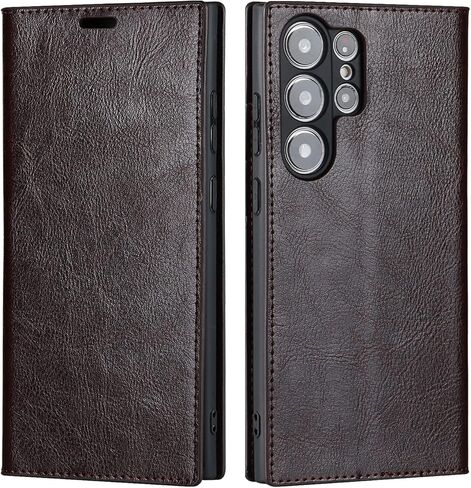 iCoverCase for Samsung Galaxy S23 Ultra Wallet Case with Card Slots Holder, Premium Leather Kickstand Feature Flip Folio Case Cover for Galaxy S23 Ultra (Red) in Saudi Arabia