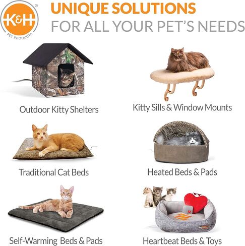 K&H Pet Products Universal Wall Mount Cat Shelf Perch for Indoor Cats, Floating Cat Bed Hammock for Kittens or Adults, Play or Sleep - Perch with Bolster Natural 24 X 14 Inches in Saudi Arabia