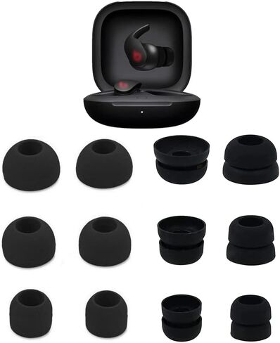 12 قطعة من سماعات الأذن البديلة من زوتيك، متوافقة مع بيتس فيت برو، الصغيرة والمتوسطة والكبيرة والشفة المزدوجة (أسود) in Kuwait