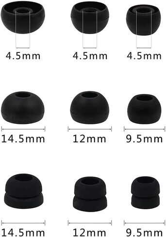 12 قطعة من سماعات الأذن البديلة من زوتيك، متوافقة مع بيتس فيت برو، الصغيرة والمتوسطة والكبيرة والشفة المزدوجة (أسود) in Kuwait