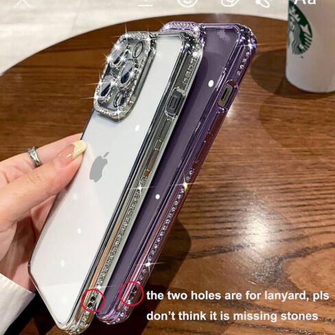 حافظة شفافة لامعة لهاتف iPhone 15، حافظة فاخرة من حجر الراين الماسي اللامع مع واقي للكاميرا، حافظة لطيفة وناعمة من مادة TPU للنساء والفتيات لهاتف iPhone 15 6.1 بوصة (وردي) in Saudi Arabia