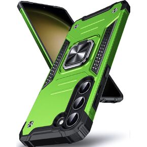 حافظة DASFOND Galaxy S23، غطاء هاتف واقٍ مقاوم للصدمات من الدرجة العسكرية مع مسند حلقة معدنية معززة [يدعم حامل مغناطيسي] متوافق مع هاتف Samsung Galaxy S23، أخضر عشبي in Kuwait