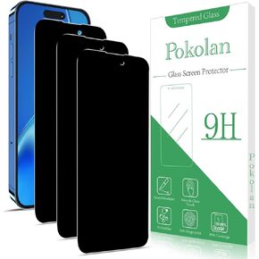 Pokolan [واقي شاشة للخصوصية مكون من 3 قطع لهاتف iPhone 14 Plus، صلابة 9H، طبقة زجاجية مقواة مضادة للتجسس، مضادة للخدش، خالية من الفقاعات، صديقة للحافظة in Kuwait