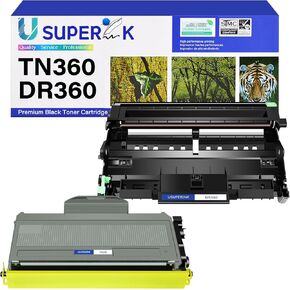 Compatible for Brother DR360 Drum Unit & TN360 Toner Cartridge Set use in DCP-7030 DCP-7040 HL-2140 HL-2150N HL-2170W MFC-7340 MFC-7840W MFC-7440N MFC-7345N Laser Printer (1 Drum,1 Toner)
