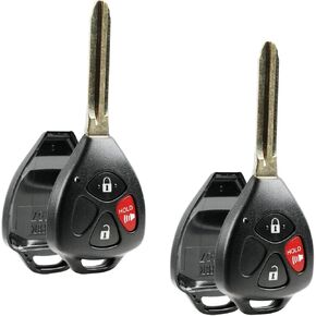 Key Fob Shell fits 2006-2014 Scion Toyota Pontiac Keyless Entry Remote Case & Pad (HYQ12BBY, MOZB41TG, GQ4-29T), Set of 2