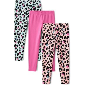The Children's Place Girls' Fashion Leggings, Blue/Plum/Purple 3 Pack, X-Large