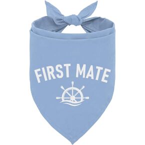 First Mate Dog Bandana, Dark Blue Dog Bandana, Summer Bandanas for Dogs, Dog Boat, Funny Dog Bandana, Dog Bandana for Small Medium Large Dogs, Dog Triangle Scarf, Dog Boat Accessories (D15)
