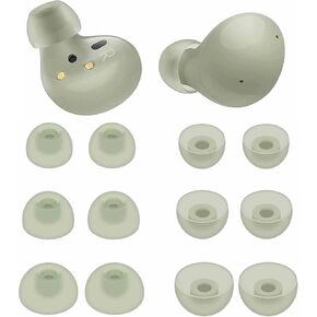 BLUEWALL Eartips Compatible with Galaxy Buds 2 Earbuds SM-R177, Fit in Case Earbuds Tips Soft Silicone Replacement Ear Tips Compatible with Galaxy Buds 2 SM-R177, 6 Pairs Olive