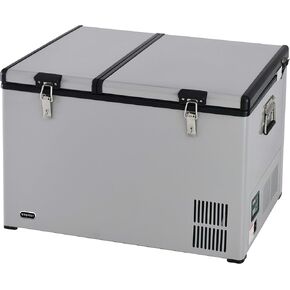 Whynter FM-901DZ 90 Quart Dual Zone Portable Fridge Optional Wheels, AC 110V/ DC 12V True Freezer for Car, Home, Camping, RV-8°F to 50°F, One Size, Gray