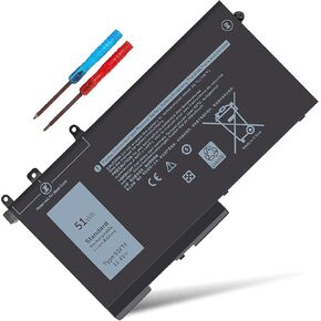 93FTF Battery 51Wh 11.4V for Dell Latitude E5480 E5580 5580 5480 5280 5590 5490 5491 5290 5288 5488 5495 5591 E5280 E5490 E5590 E5290 E5591 E549, Precision 15 3520 3530 4YFVG D4CMT 83XPC