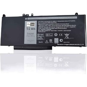 G5M10 8V5GX R9XM9 WYJC2 1KY05 Laptop Battery Replacement for Dell Latitude 14 E5450 Latitude 15 E5550 Latitude 12 E5250 Notebook[7.4V 51Wh]