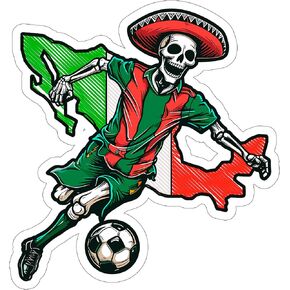 Mexico Soccer Sticker Travel Outdoors Decal Vinyl Small Waterproof for Water Bottle Mug Passport Book Scrapbook Notebook Laptop Tumbler Skateboard Computer Phone Size 4" Funny Gift ID44990