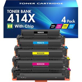 414X خراطيش حبر 4 عبوات عالية الإنتاجية MFP M479fdw بديلة متوافقة لـ HP 414X 414A لحبر الطابعة HP Color Laserjet Pro MFP M479fdw M454dw M479fdn M454dn M479dw (أسود سماوي أصفر أرجواني) in Kuwait