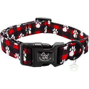 Elegant little tail Thanksgiving Dog Collar, Pet Dog Collar Cotton Soft Turkey Dog Collars Holiday Collar with Quick Release Buckle Pet Puppy Collar for Large Dogs