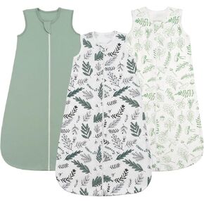 Baby Sleep Sack 2 Pack, 0.5 TOG 100% Cotton Wearable Blanket Baby, Sleeveless Sleep Sacks 0-6 Months, Elephants & Stars in Kuwait