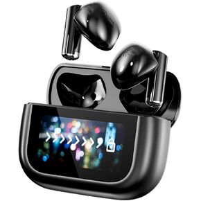 Small Touch Screen Earbuds with Screen Mini TWS Bluetooth Touchscreen Earbuds Wireless Blue Tooth Ear Buds Earphones for iPhone Android Small Bluetooth Ear Buds Small Ears Wireless Earphones
