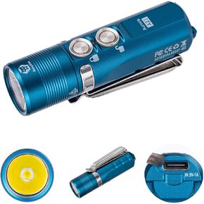 RovyVon A28 Gen 2 1000 Lumens EDC Flashlight, 6500K Cool White LED, USB-C Rechargeable, Dual Button for Momentary On/Lock Mode, Magnetic Clip, Gift for Ourdoor Emergency(365nm/White)