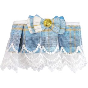 Dog Cat Bandana, Cute Bowtie Cat Dog Collar, Soft Adjustable Bandana for Small Cat and Dog, Birthday Scarf for Pet Puppy Kitten, Cat Dog Lace Bib Scarf, Pets Bandana Accessories (Blue)