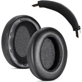 Headphone Protective Cover is Suitable for Sony WH-XB910N Headphone Replacement Ear Pads, Suitable for WH-XB910N Earmuffs Protein Leather, XB910N Zipper Head Beam Protective Cover (Black)