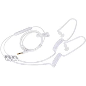 Mobile Double Spiral Headphone Anti Radiation Soft Clear Air Acoustic Tube Earphone with Built in Microphone for Most Smart Phones