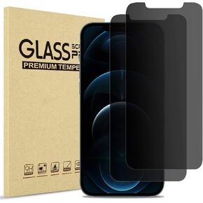 ProCase 2 Pack Privacy Screen Protector for iPhone 12 Pro Max 2020, Anti-Spying Tempered Glass Screen Film Guard for iPhone 12 Pro Max 6.7 Inch 2020