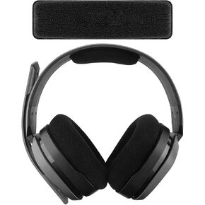Geekria Velour Headband Pad Compatible with Astro A10, Headphones Replacement Band, Headset Head Cushion Cover Repair Part (Black)