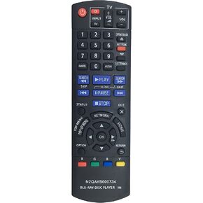 N2QAYB000734 Replaced Remote fit for Panasonic Blu-Ray Disc Player DMP-BD77 DMP-BD87 DMP-BD871 DMP-BD875 DMP-DB87P-K DMP-BD87-K DMP-BDT87 DMP-DBS100