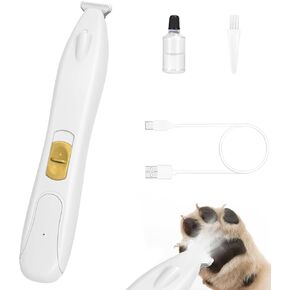 KIKETECH Cordless Dog Paw Trimmer - Low Noise LED Dog Clippers with Ceramic Blade, 2 Speed Rechargeable Small Pet Shaver for Grooming Dogs Cats Hair Around Paws, Eyes, Ears, Face, Rump, CoralPink