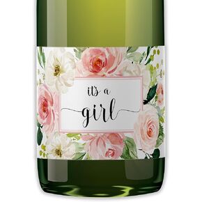 It’s a Girl Mini Champagne Labels ● SET of 12 ● Pink Baby Shower Mini Champagne Bottle Labels, Thank You for Celebrating with us POP Baby Shower Favors Gender Reveal Party WATERPROOF M200-GRL-12 in Saudi Arabia