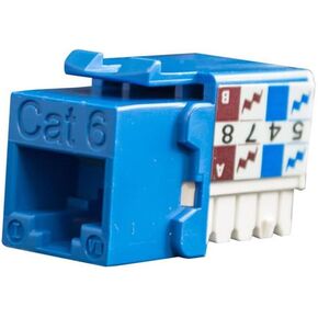 S45-3690BL Cat6 Unshielded 90 Degree Keystone Jack - 25-Pack
