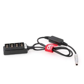 DRRI RS 3-Pin to 4port D-Tap Female Splitter Cable 12V Regulated Voltage