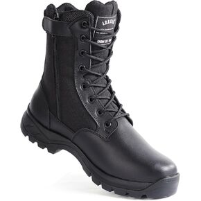 IODSON Men's Military Tactical Boots with Side Zipper, Puncture Resistant Work Boots, Desert Combat Boots, Army Jungle Boots, 8 Inches Lightweight Hiking Boots