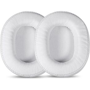 MSR7 M50X Headphone Pad Replacement Soft Leather Resilient Ear pad Compatible with ATH M50X, M50xBT2, M50XBT, M50, M40X, M30, M20, M10, MSR7 SX1 Headphone (White)