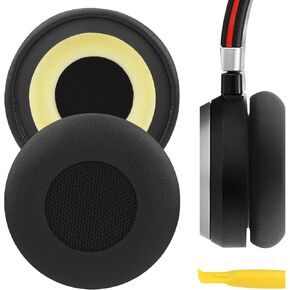 Geekria QuickFit Replacement Ear Pads for Jabra Evolve 65 MS, 65 UC, 65, Evolve 40 UC/MS, 40, Evolve 30 II UC, 20 SE UC Headphones Ear Cushions, Headset Earpads, Ear Cups Cover Parts (Black)