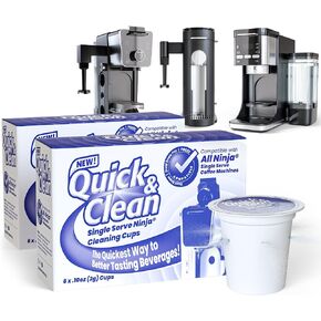 Quick & Clean 12-Pack Cleaning Pods Compatible with Ninja Single-Serve Coffee Machines - DualBrew, DualBrew Pro, and PB051 Compatible - Removes Stains, Non-Toxic and Eco-Friendly