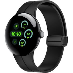 Sport Bands Compatible with Google Pixel Watch 3 45mm Band, Waterproof Silicone Magnetic Sport Strap for Pixel Watch 3 Band 45mm 2024 Women Men