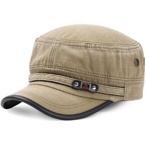 Andy's Orchids Mens Baseball Cap, Men Army Denim Baseball Cap Cotton Cadet Hat Military Breathable Flat Adjustable Cap