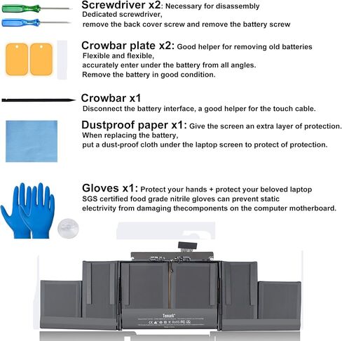 بديل A1417 لبطارية A1398 MacBook Pro 15 بوصة Retina A1398 (منتصف 2012 أوائل 2013)، يناسب MC975LL/A MC976LL/A ME664LL/A ME665LL/A (99WH) in Kuwait