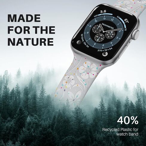 Engraved Band for Apple Watch Band 38mm 40mm 41mm 42mm 44mm 45mm 46mm 49mm Women, Recycled Plastic Band for iWatch Series SE Ultra 10 9 8 7 6 5 4 3 2 in Saudi Arabia