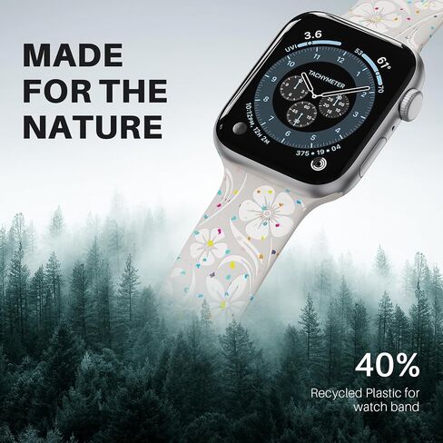 Engraved Band for Apple Watch Band 38mm 40mm 41mm 42mm 44mm 45mm 46mm 49mm Women, Recycled Plastic Band for iWatch Series SE Ultra 10 9 8 7 6 5 4 3 2 in Saudi Arabia