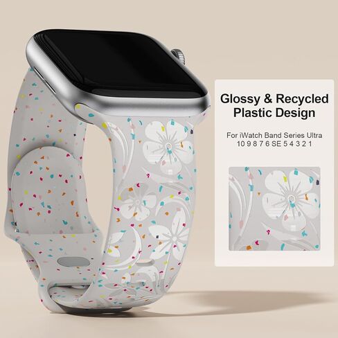 Engraved Band for Apple Watch Band 38mm 40mm 41mm 42mm 44mm 45mm 46mm 49mm Women, Recycled Plastic Band for iWatch Series SE Ultra 10 9 8 7 6 5 4 3 2 in Saudi Arabia