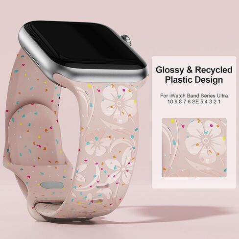 Engraved Band for Apple Watch Band 38mm 40mm 41mm 42mm 44mm 45mm 46mm 49mm Women, Recycled Plastic Band for iWatch Series SE Ultra 10 9 8 7 6 5 4 3 2 in Saudi Arabia