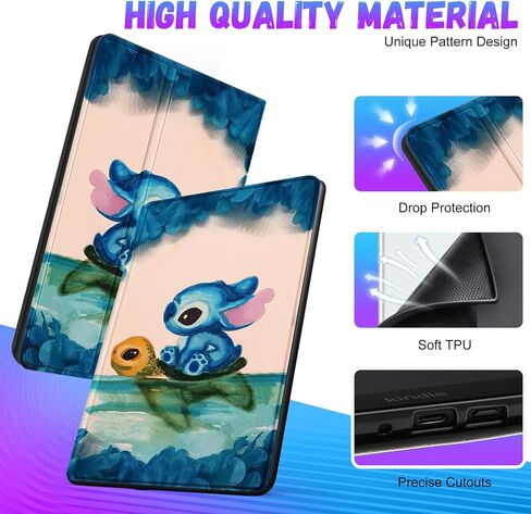 Trendy Fan for Kindle Paperwhite 11th Generation Case 6.8 inch 2021/Signature Edition Cute Cartoon Kawaii Girls Teen Women Skeleton Folio Cover with Auto Sleep/Wake for Kindle Paperwhite 2021 E-Reader in Saudi Arabia