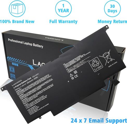 C22-UX31 Laptop Battery Compatible with Asus (Zenbook) UX31A UX31E UX31 UX31A-R4004H UX31E-DH72 UX31KI3517A Ultrabook Series C23-UX31 C21-UX31 7.4V 50Wh 4-Cell in Saudi Arabia